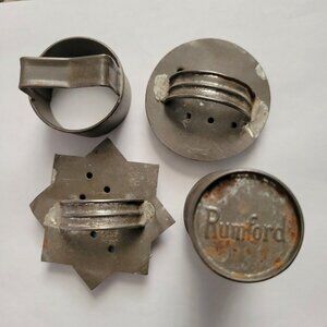 Vintage Baking Cutting Tools RUMFORD Biscuit Cookie Donut Tin Cutters Mixed Lot